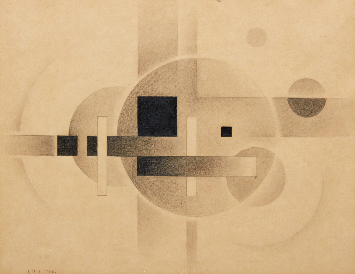 Lawren Phillips Harris, Circles and Planes, No. 2, graphite on paper, 1946