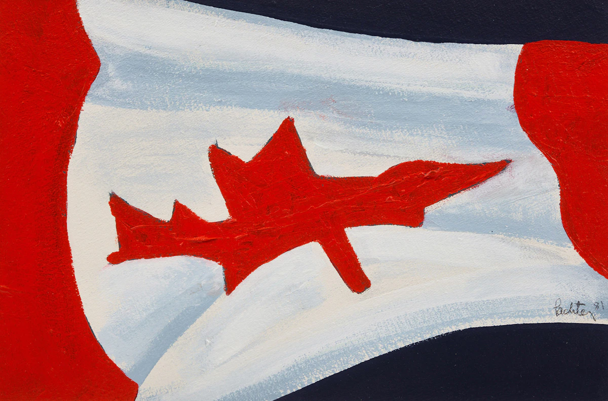 Charles Pachter, Canada Flag, acrylic on canvas, 1981