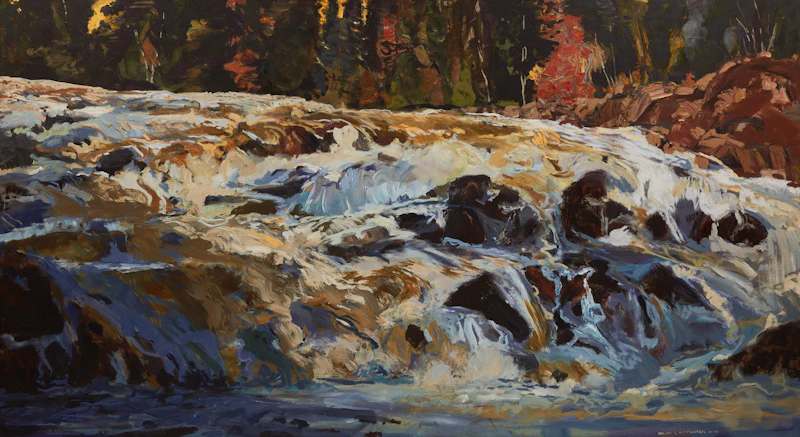 David T. Alexander, Falls North of Sudbury, acrylic on canvas