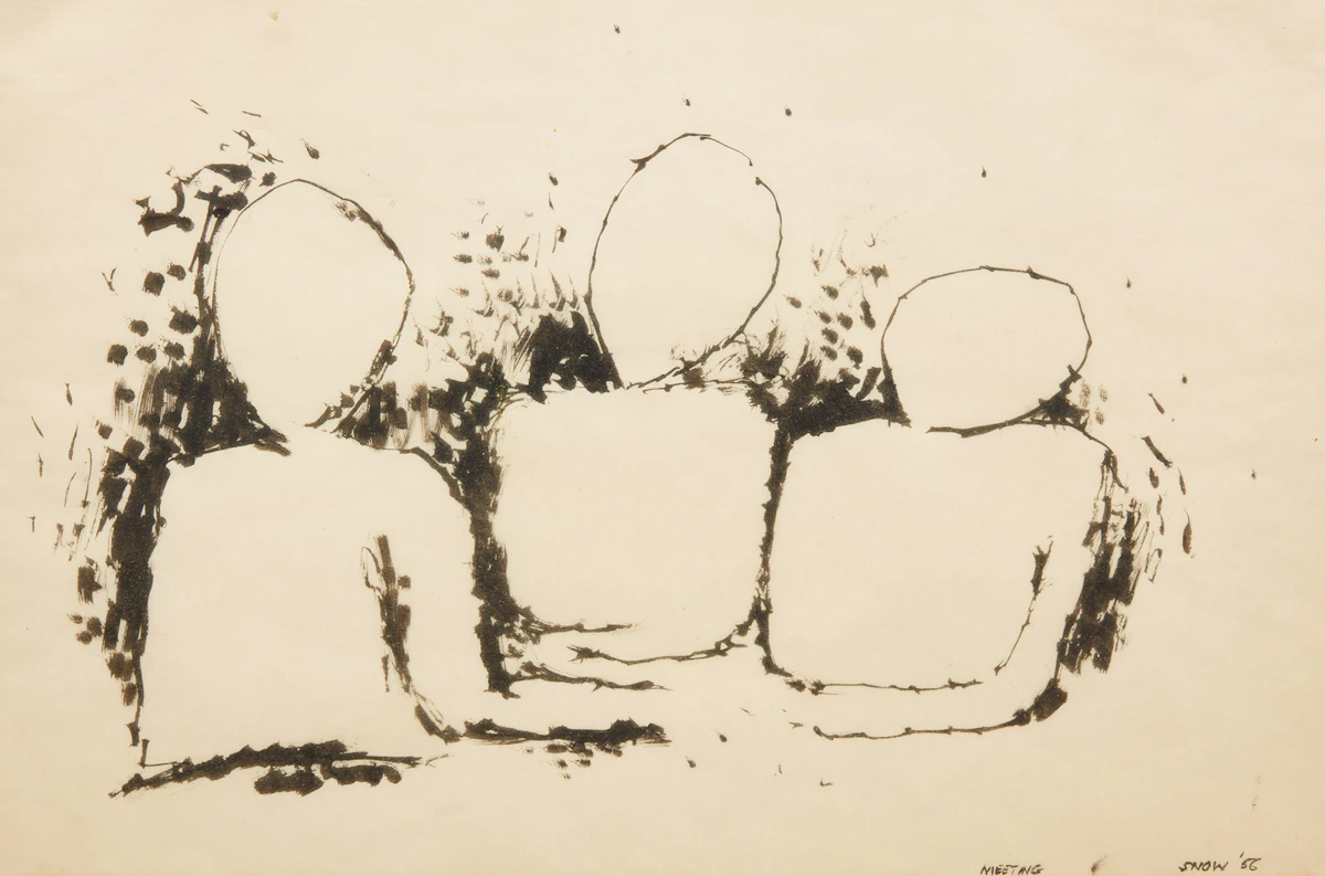 Michael James Aleck Snow, Meeting, ink on paper, 1956