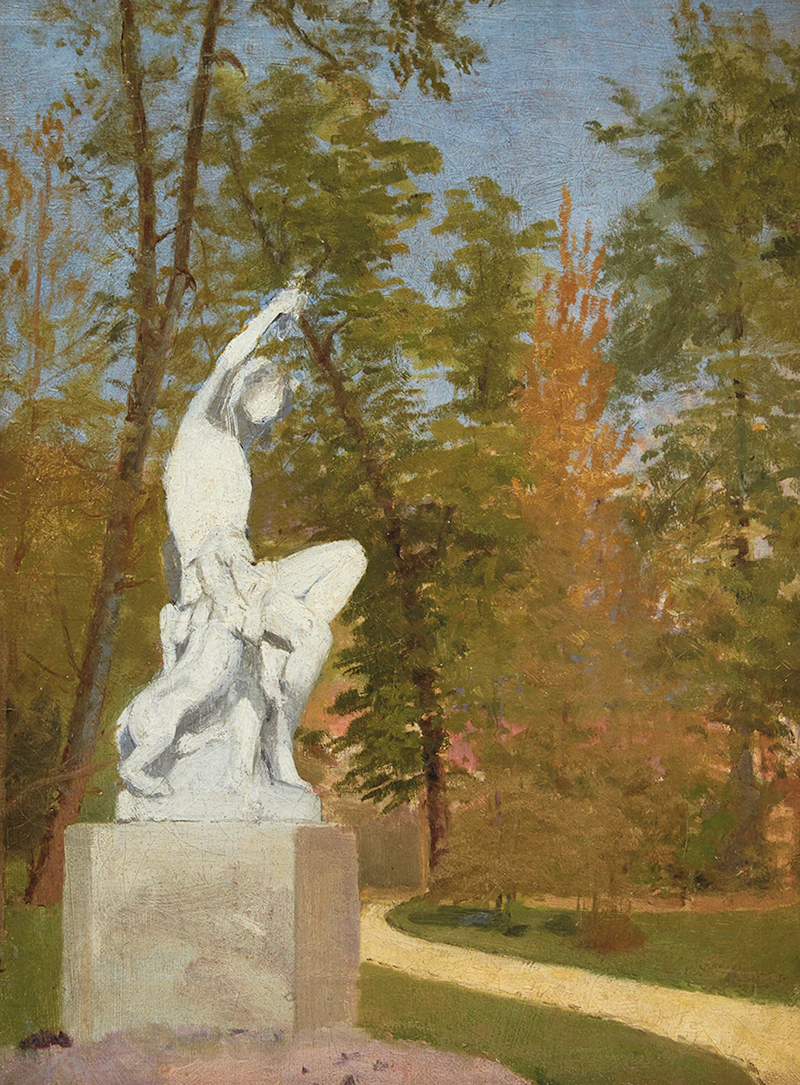 Statue in a Park by Paul Peel