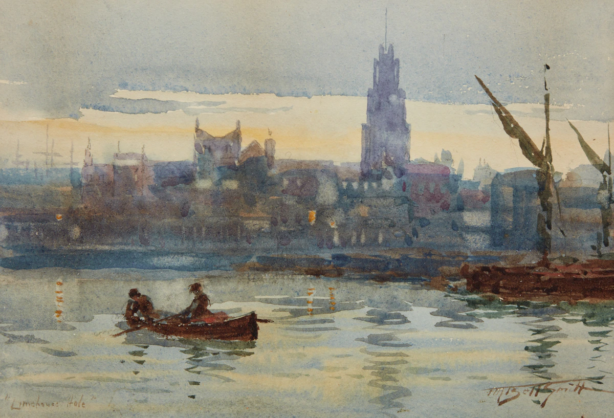 Frederic Marlett Bell-Smith, Limehouse Hole, watercolour
