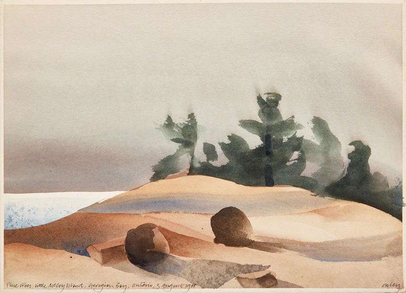 Toni Onley, Pine Trees, Little McCoy Island, Georgian Bay, Ontario, watercolour