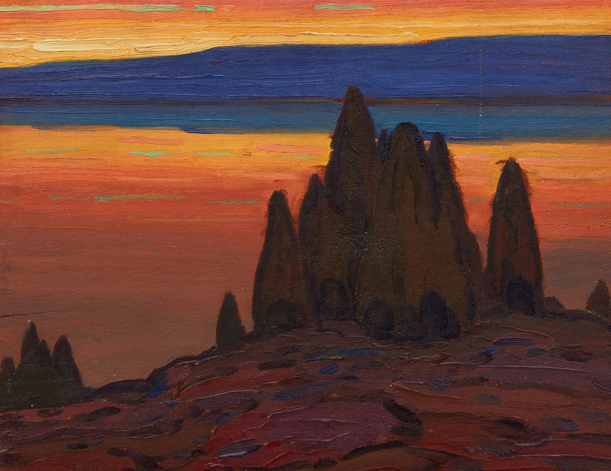 Frederick Nicholas Loveroff, Peaceful Evening, oil on board
