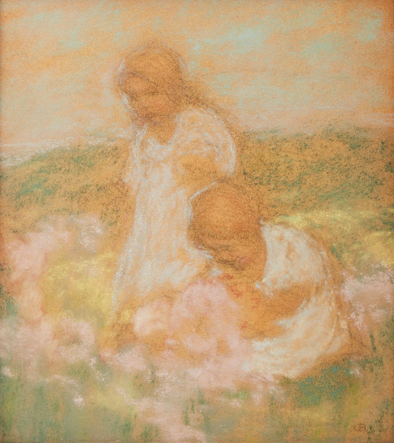 Untitled (Girls Picking Flowers) by Charles Ernest de Belle