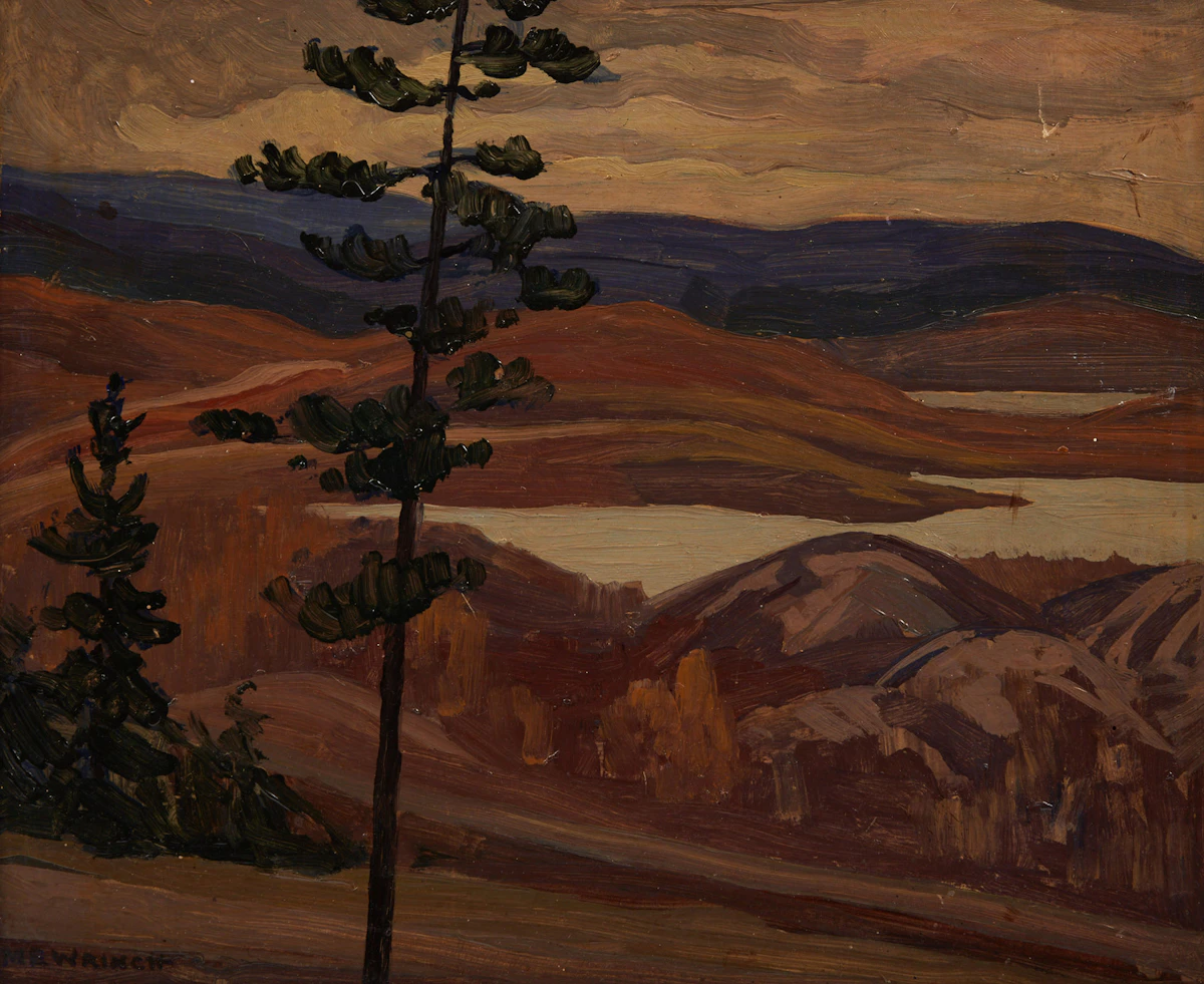 Mary Evelyn Wrinch, Tall Pine, oil on board