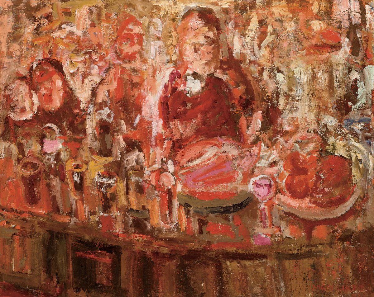 Molly Lamb Bobak, Warm Pub, oil on canvas