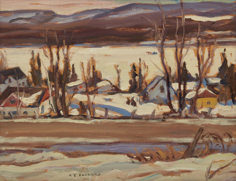 Alexander Young Jackson, Lac Millette, Quebec (Winter Landscape), oil on board