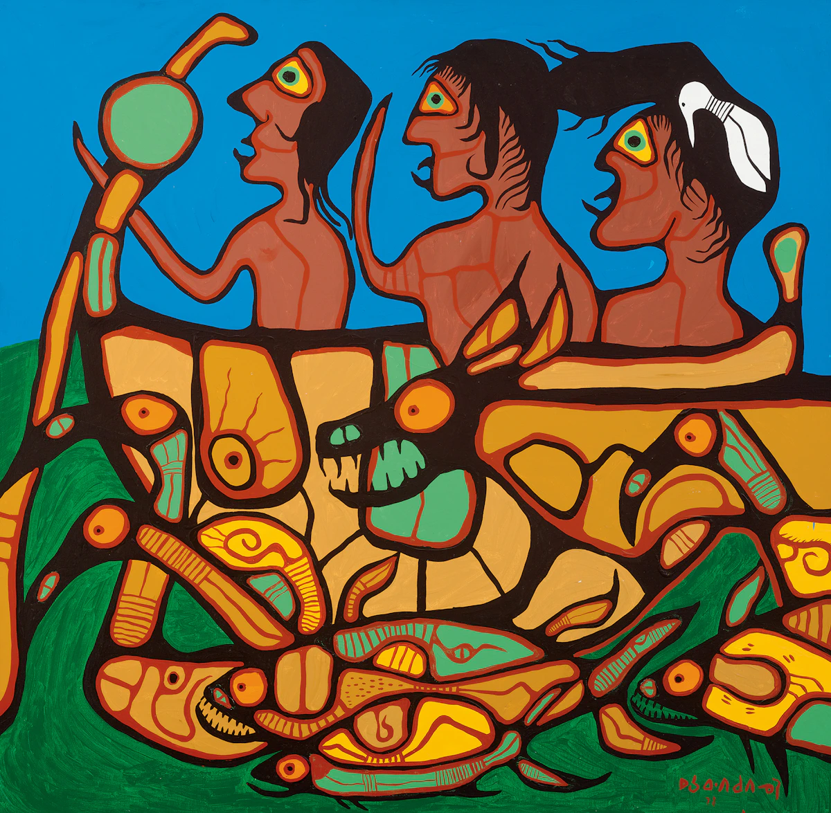 Norval Morrisseau, Migrating, 1978, acrylic on canvas