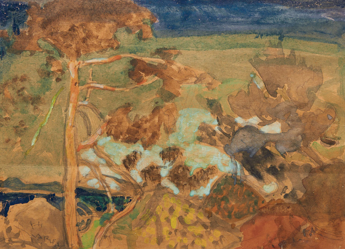 Frederick Horsman Varley, Woodnote, pencil and watercolour, 1944