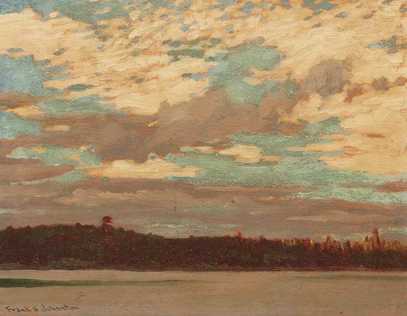 Frank Hans Johnston, Untitled - Shoreline Landscape, oil on board