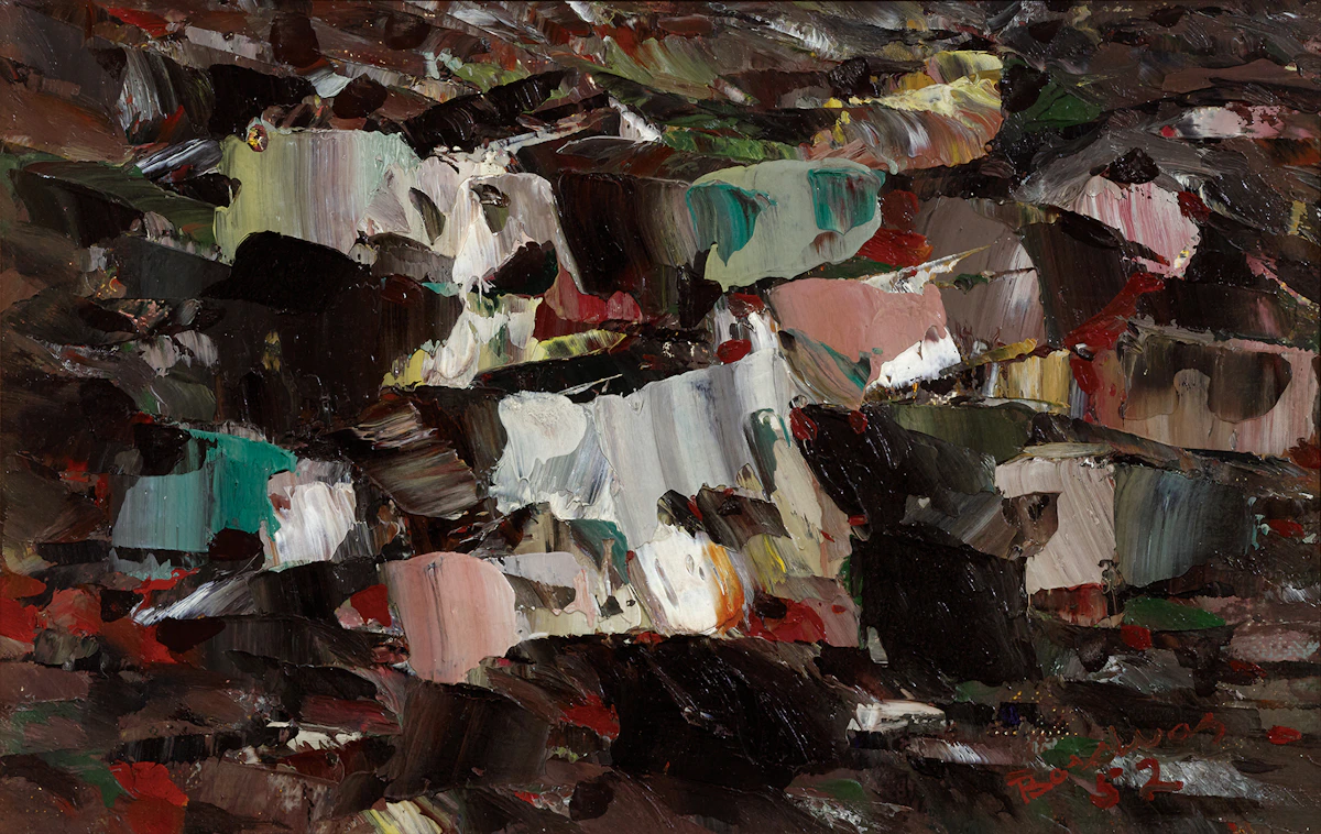 Paul-Émile Borduas, La nuit se précise, oil on canvas, 1952