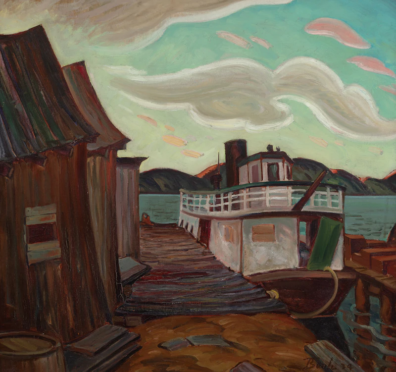 Jack Hamilton Bush, Sunset at Port Loring, oil on canvas