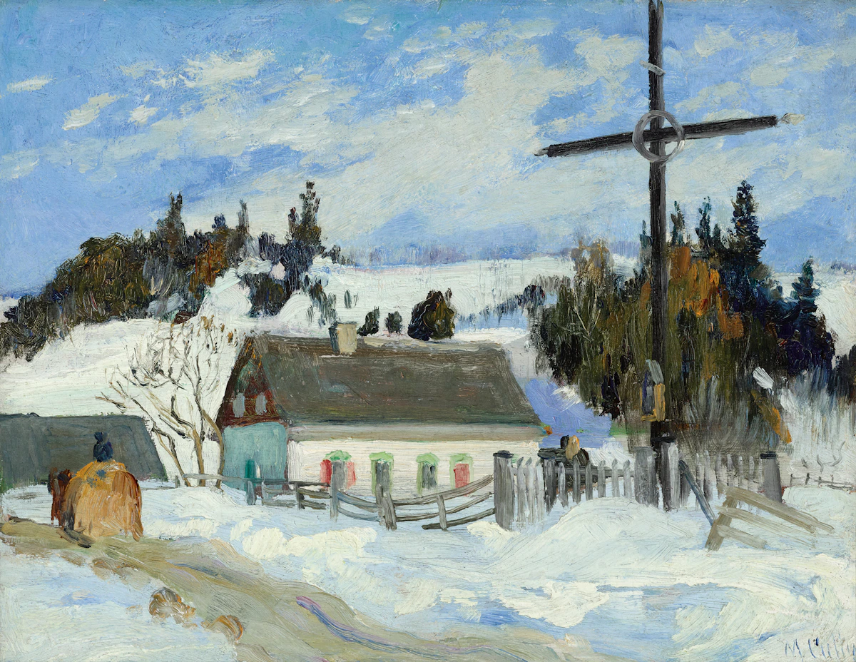 Maurice Galbraith Cullen, The Wayside Cross, oil on board