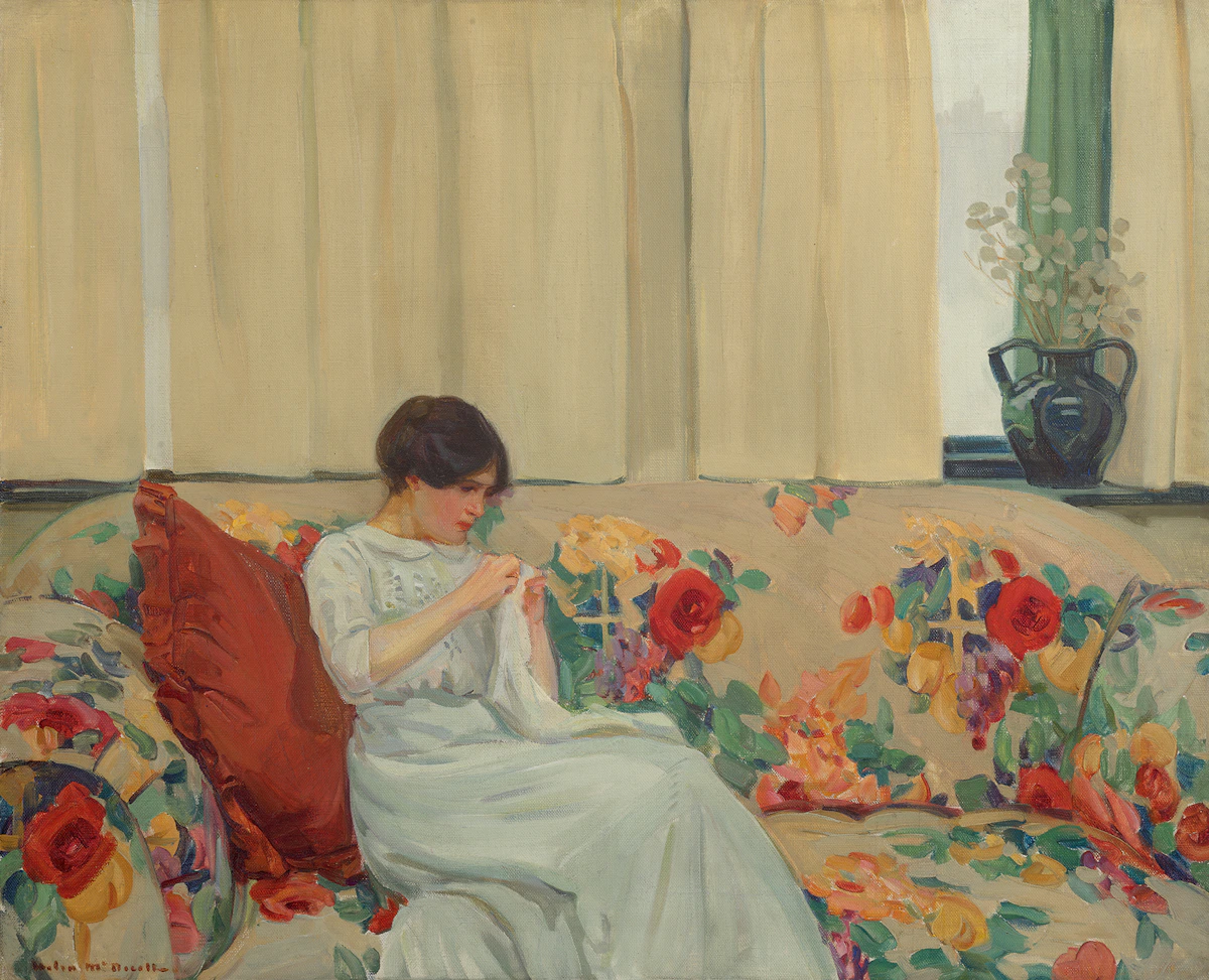 Helen Galloway McNicoll, The Chintz Sofa, circa 1912, oil on canvas, 1912 or 1913