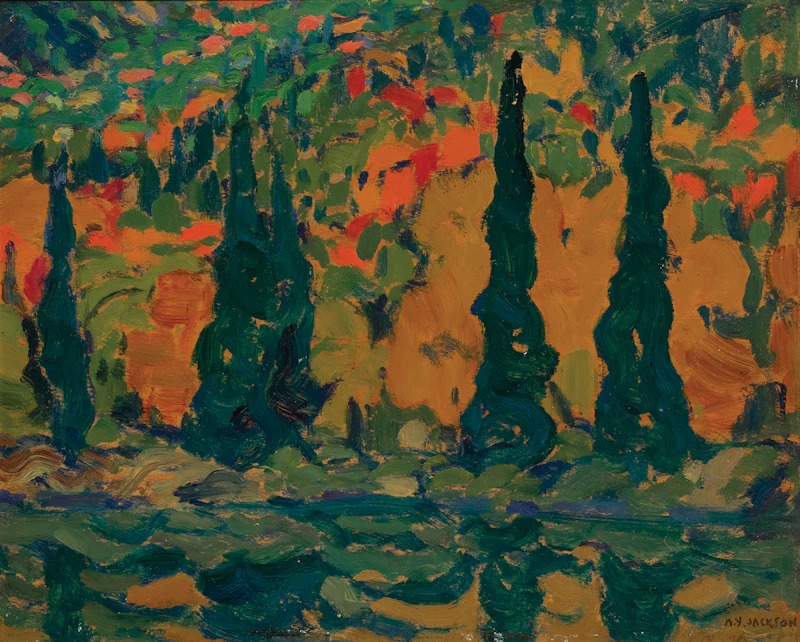 Alexander Young Jackson, Morning, Agawa River, 1919, oil on wood