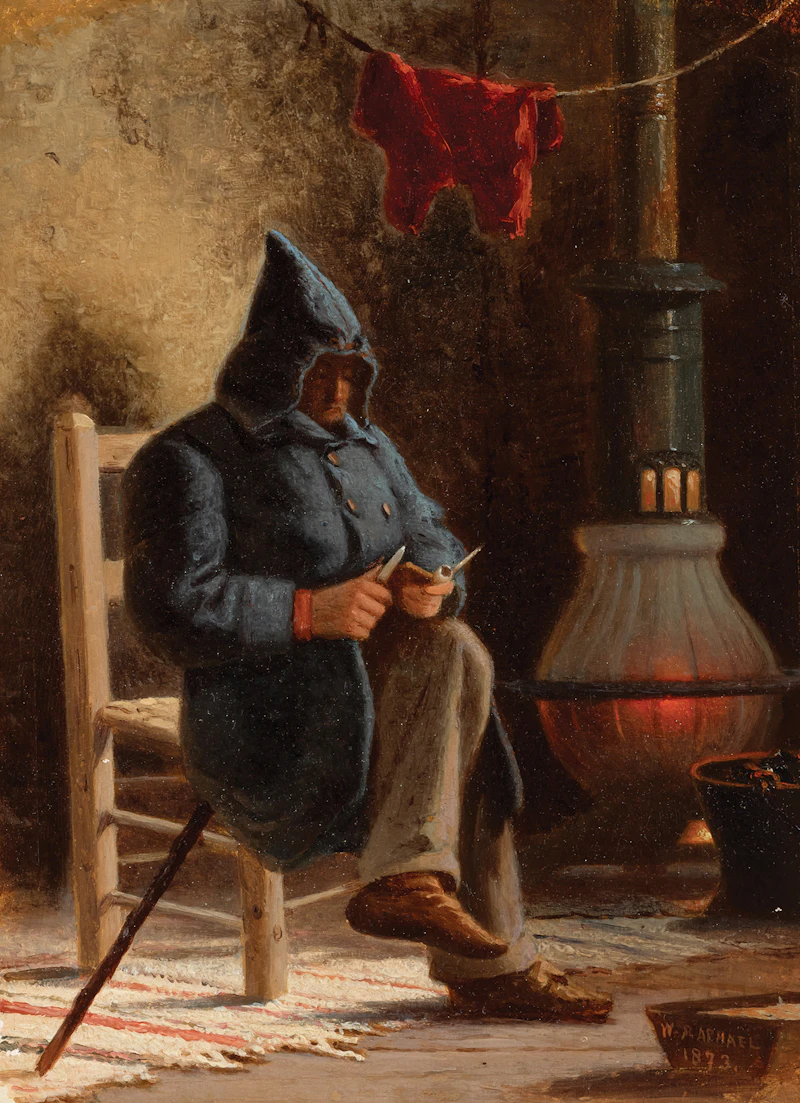 William Raphael, The Habitant at Home, 1873, oil on paper laid down on cardboard