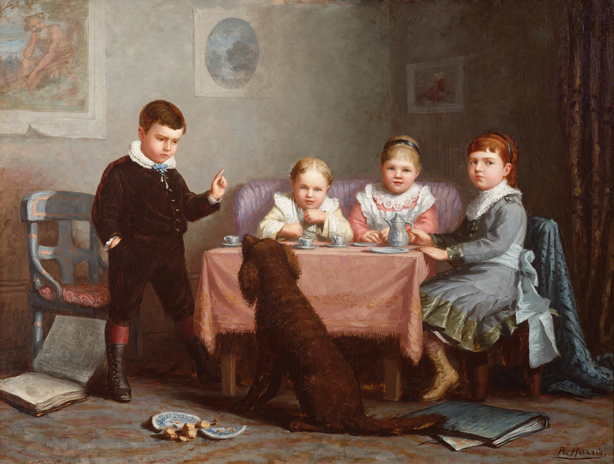 Robert Harris, The Unruly Guest (Portraits of Children of G. Stethem, Esq.), 1880 , oil on canvas, 1880