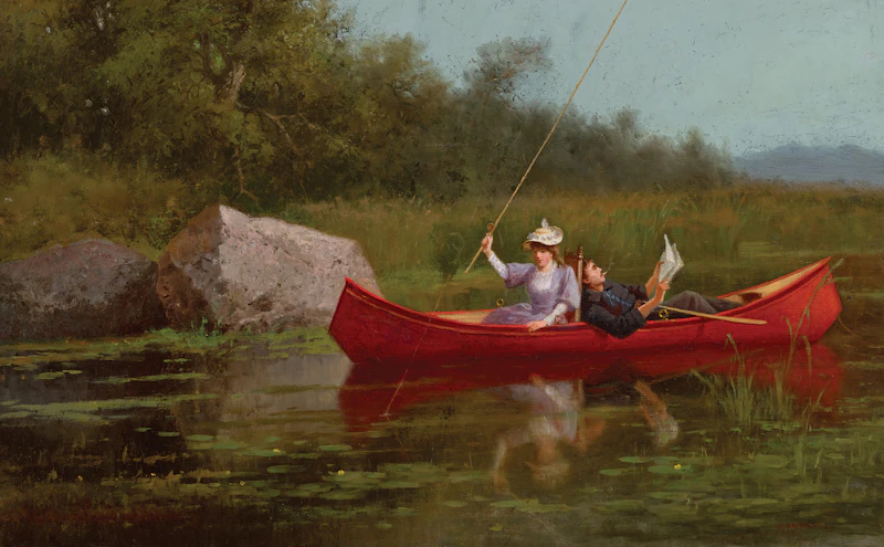 William Raphael, Throwing the Bait, River St. Charles, Quebec, 1895, oil on canvas