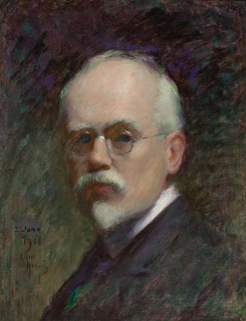 Robert Harris, Self-Portrait, oil on board