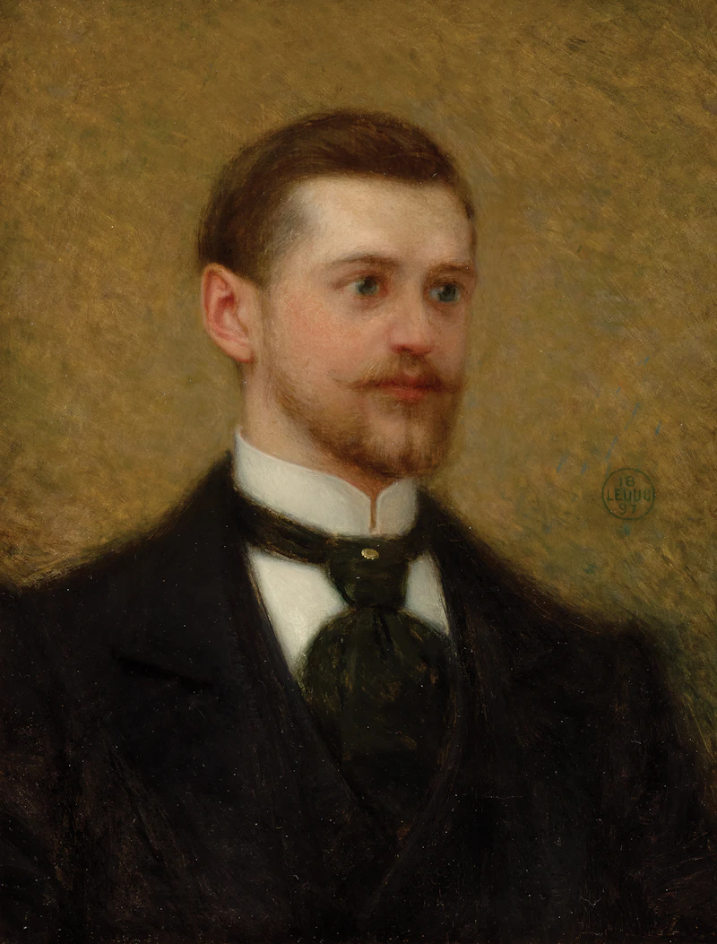 Ozias Leduc, Portrait de Rodolphe Brunet, oil on board