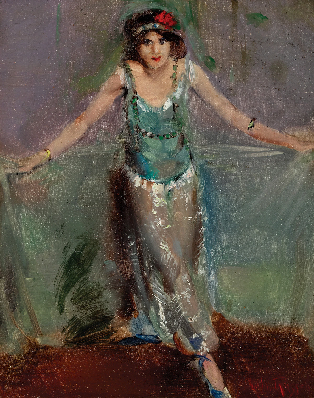 John Wentworth Russell, The Dancer, oil on board, circa 1925