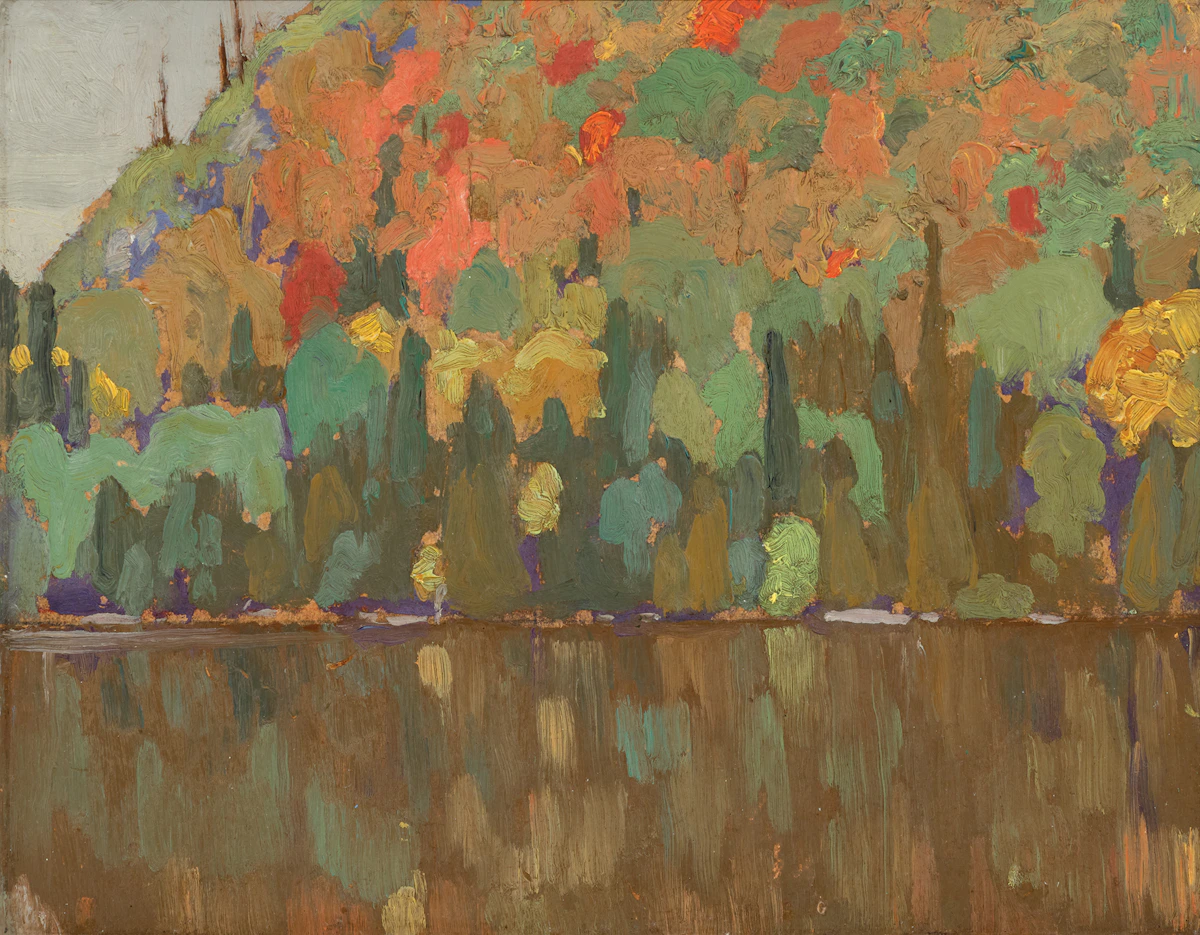 Frank Hans Johnston, Sombre Reflections, oil on board, circa 1916