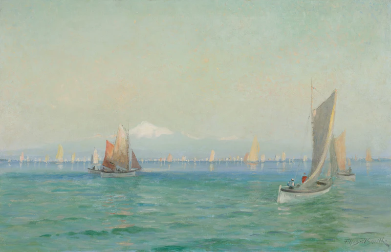 Frederic Marlett Bell-Smith, Fishing Fleet, Mouth of the Fraser River, B.C., circa 1910, oil on canvas