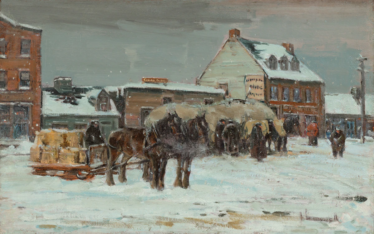Peleg Franklin Brownell, By-ward Market, oil on panel, circa 1916