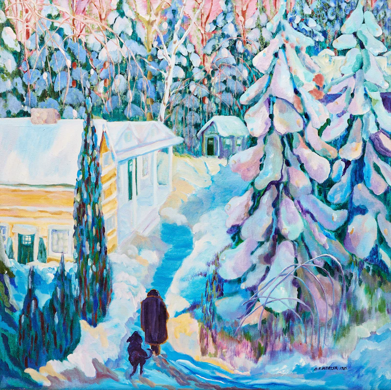 Barbara E. Mercer, Winter Garden, acrylic on canvas