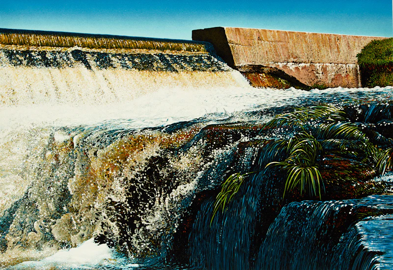 Kenneth Danby, Below the Dam, lithograph