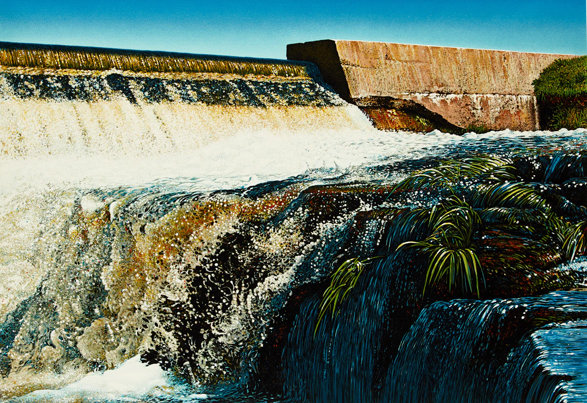 Kenneth Danby, Below the Dam, lithograph
