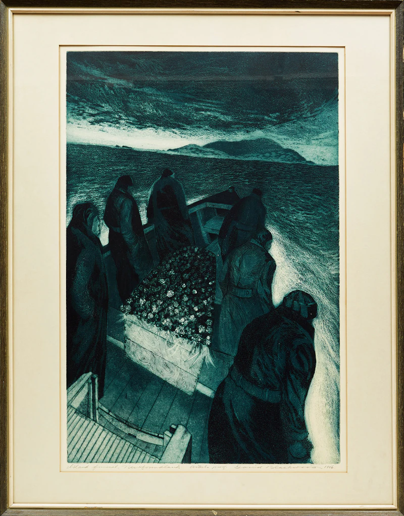 David Lloyd Blackwood, Island Funeral, Newfoundland (#1 from Lost Party Series), etching, 1966 - view 2