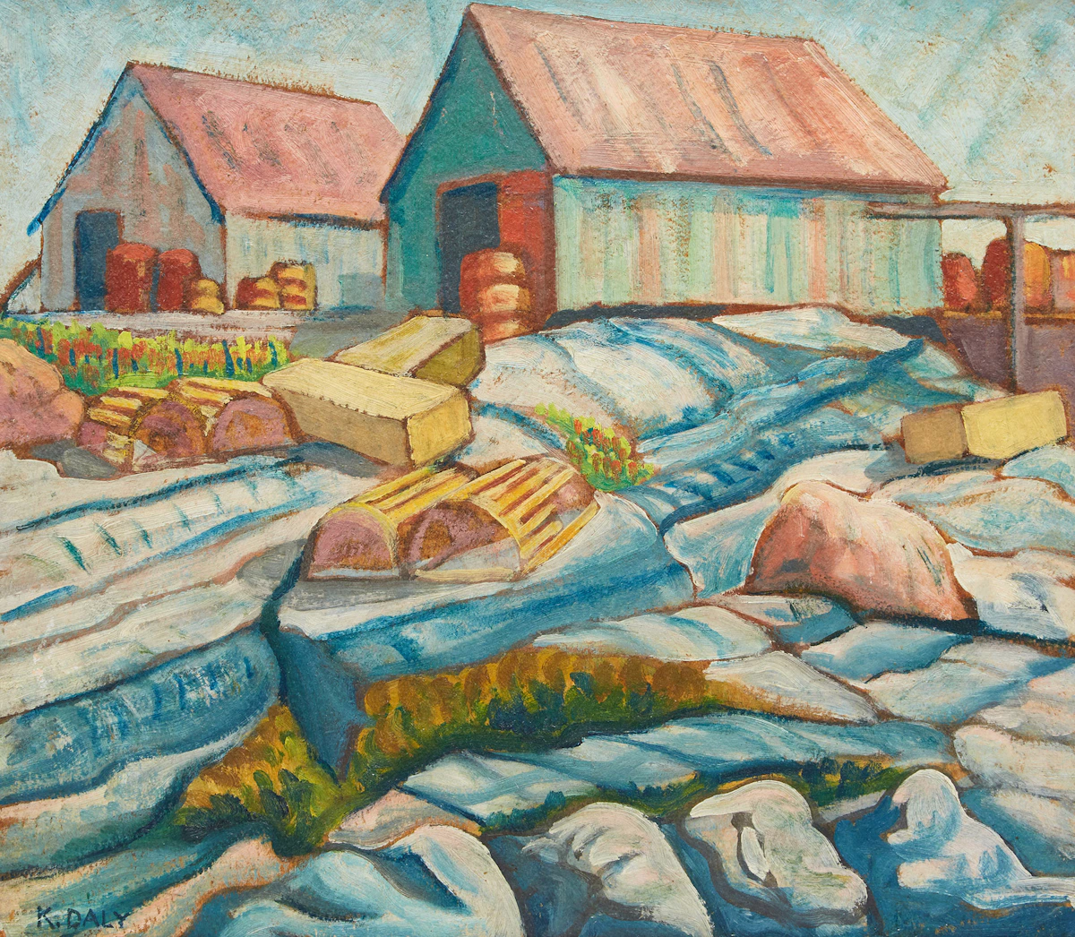 Kathleen Frances Daly Pepper, Peggy’s Cove, oil on panel