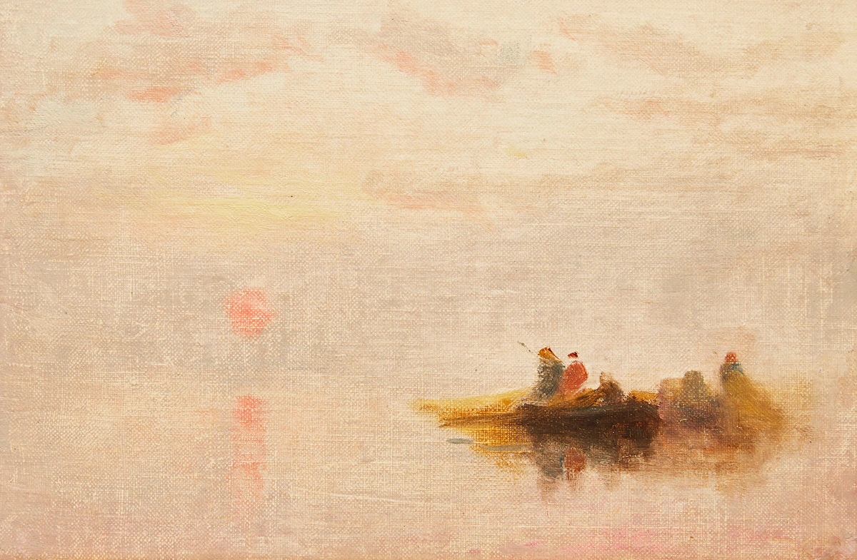 John Hammond, Sunrise, Bay of Fundy, oil on board
