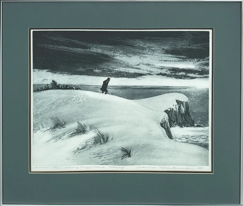 David Lloyd Blackwood, William Lane Leaving Bragg’s Island , etching, 1971 - view 2
