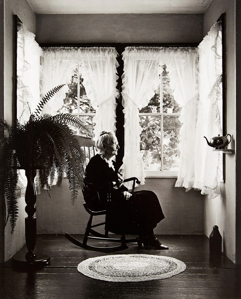 Arnold Newman, Grandma Moses, Eagle Bridge, New York, gelatin silver print laid on card