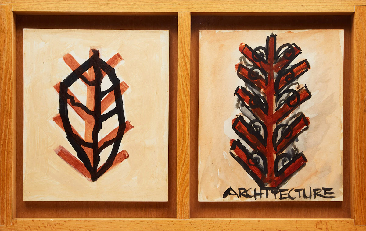Judith Schwarz, Architecture, ink and acrylic on paper, 1989