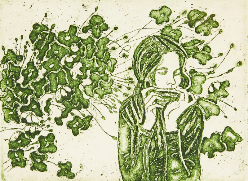 Rita Briansky, Harmonica; Lisa, two etchings