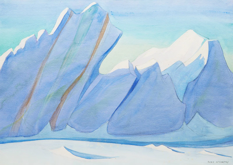 Doris Jean McCarthy, Icebergs-Grise Fiord, watercolour and graphite on paper