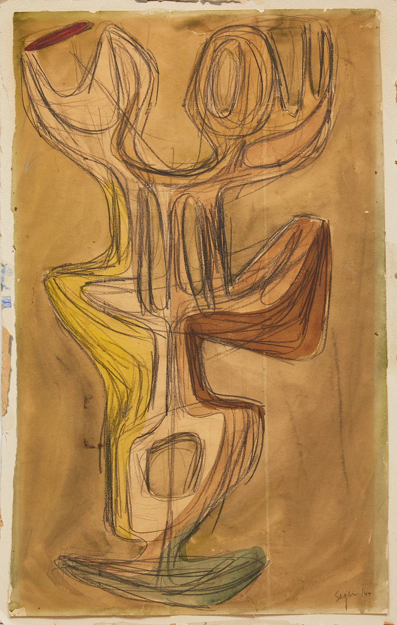 Peter Winchell Sager, Two Untitled Abstractions, two mixed media on paper