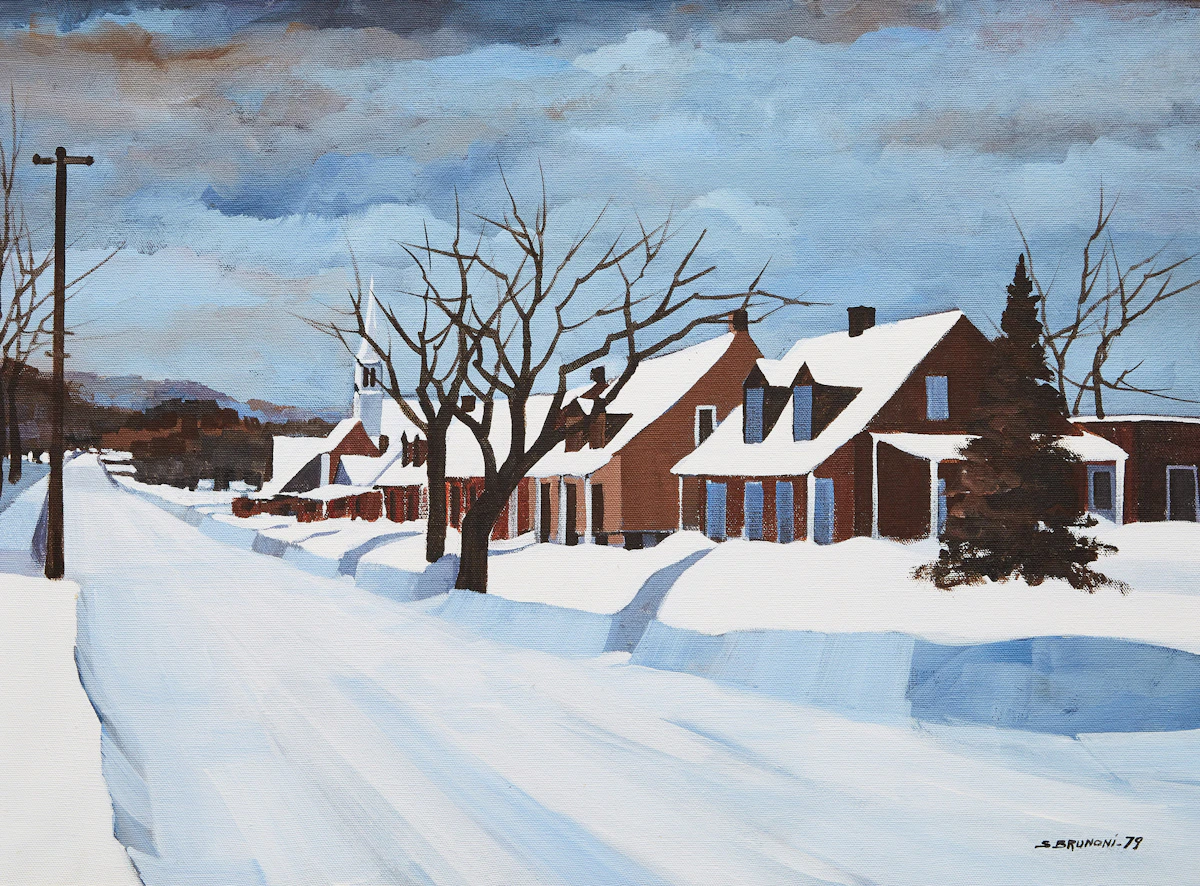 Serge Brunoni, Rue Principale, St. Boniface (P.Q.), oil on canvas