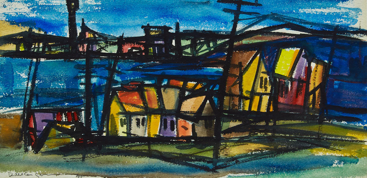 Duncan De Kergommeaux, Provincetown (Preliminary sketch of Pilgrims Tower, North Truro, Mass.) 1 & 2, two watercolours