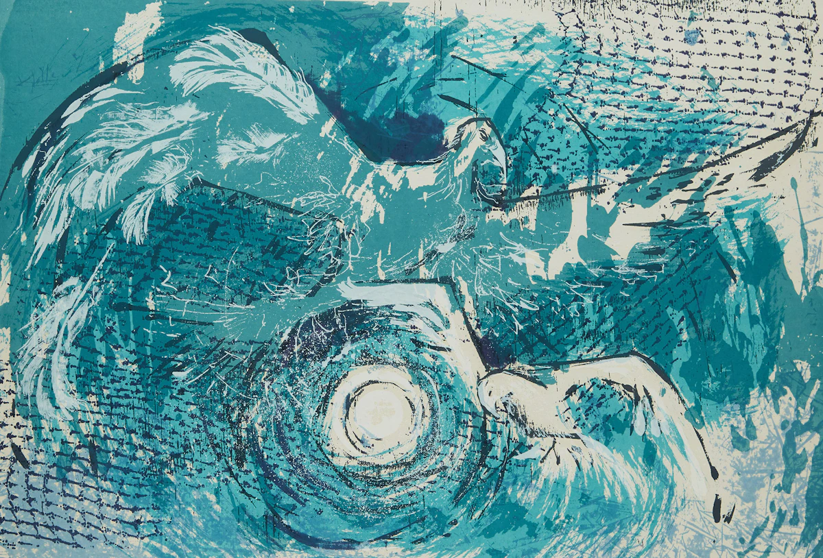 Anne Meredith Barry, Winter Bird, colour serigraph