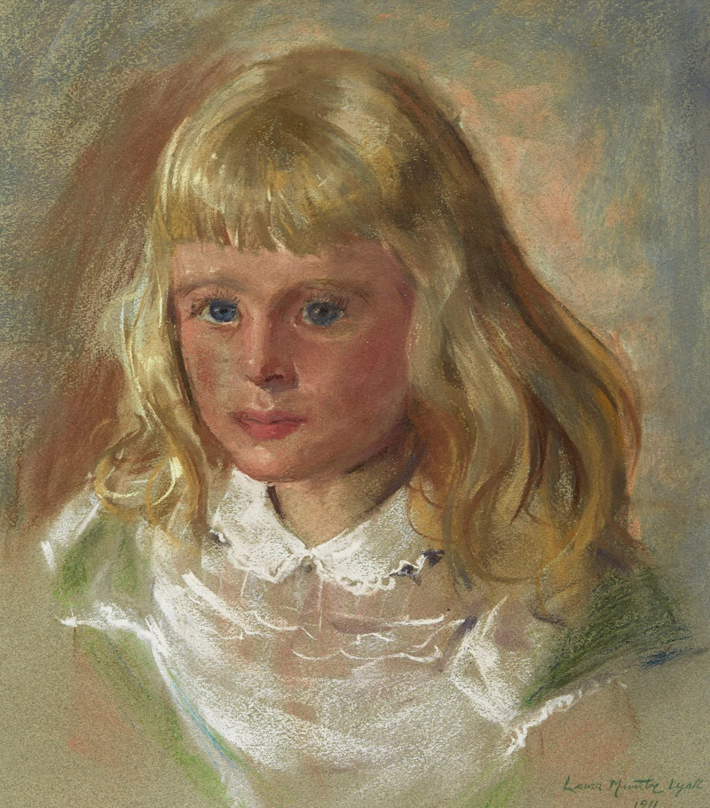 Laura Adeline Muntz Lyall, Portrait of a Girl , pastel