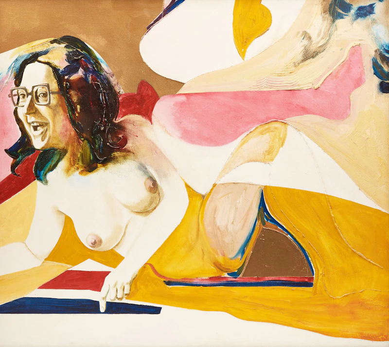 Thomas Sherlock Hodgson, Untitled, Reclining Nude with Glasses, oil on canvas