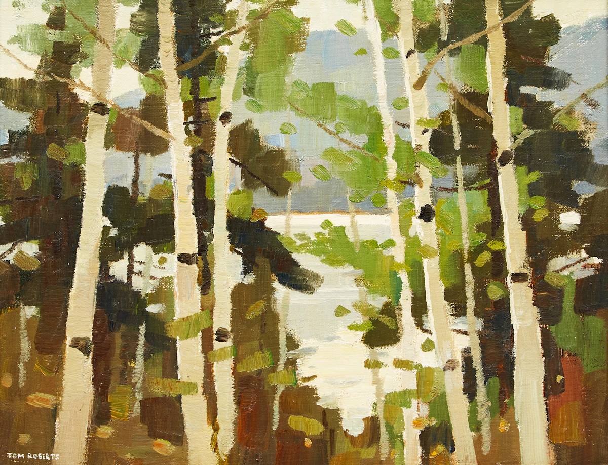 Thomas Keith Roberts, Saguenay Poplars, oil on board