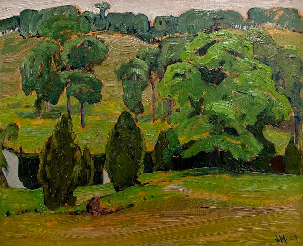James Edward Hervey MacDonald, Gull River in Coboconk, oil on board, 1924
