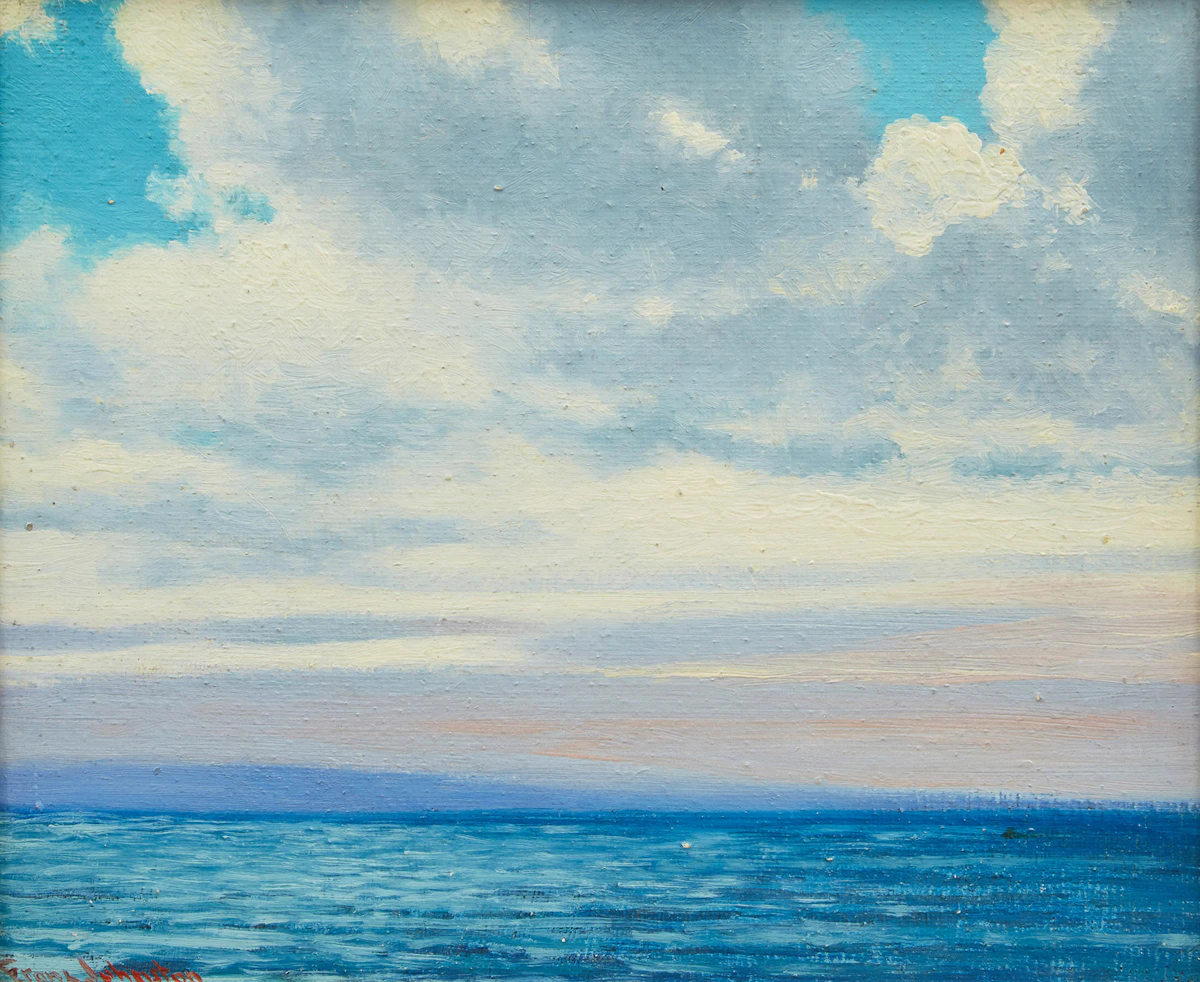 Frank Hans Johnston, Over Georgian Bay, oil on board