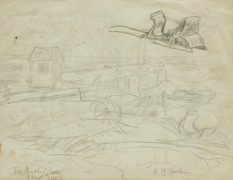 Alexander Young Jackson, Ste Marthe, Gaspé, pencil on paper